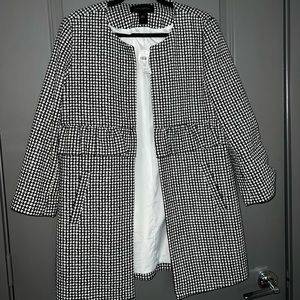 Ann Taylor Houndstooth Jacket with Ruffle Detail